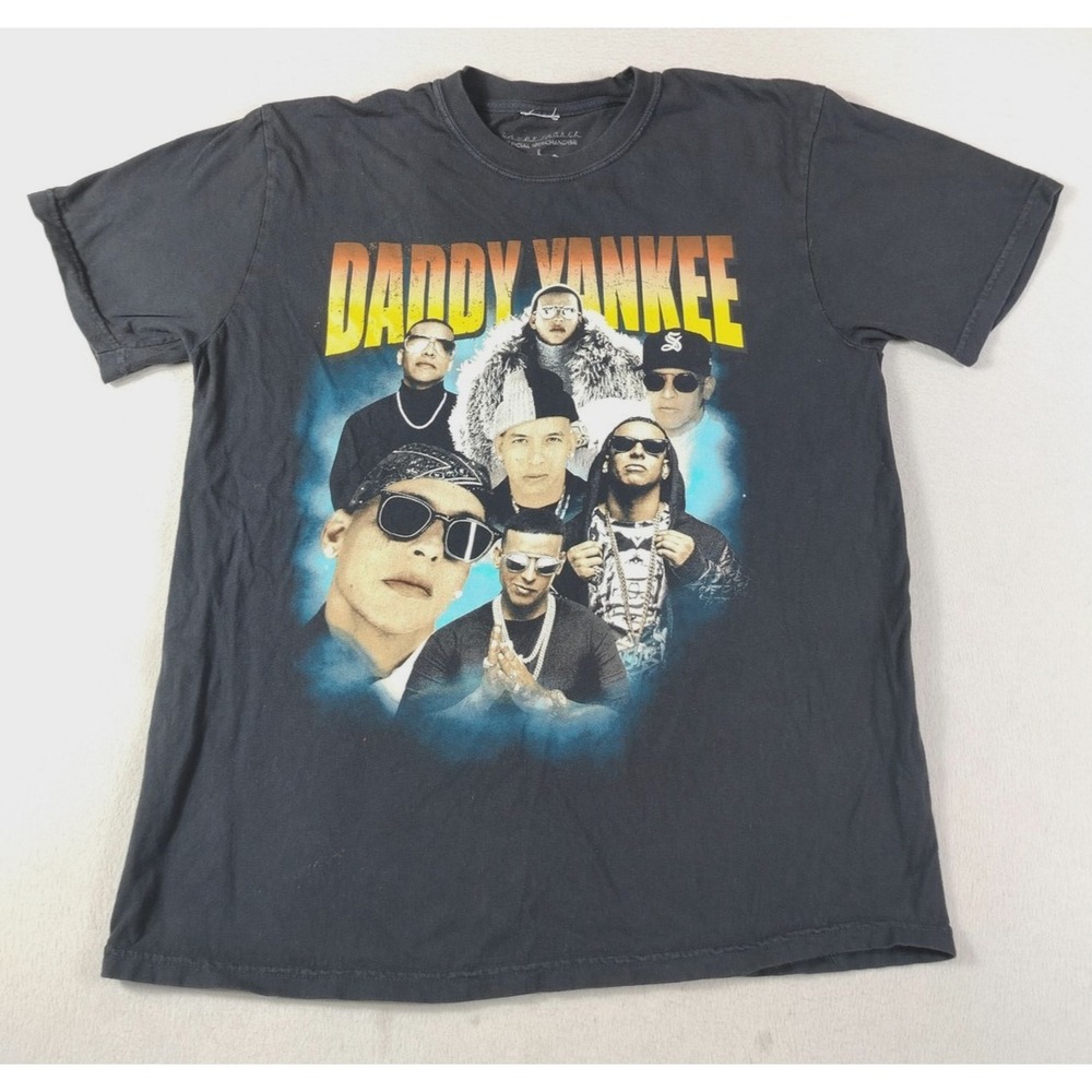 Daddy Yankee Shirt Mens Large Black Portrait‎ Collage Graphic Tee Tagless